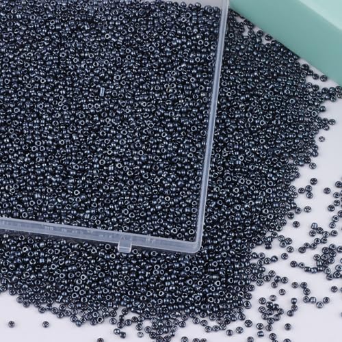 Size 2 mm 11/0 Glass Seed Beads, 10100 Pcs Small Mini Spacer Loose Pony Beads for Jewelry Making and DIY Crafts (Black) - color: Black, size: Small