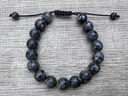 GAF TREASURES Grade A ++ Gemstone Round Bead Adjustable Bracelet 10mm, Genuine Crystal Bead Bracelet, Gift for Men & Women - color: Black Labradorite