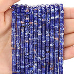BONNY BOXX 150PCs Natural Blue Imperial Jasper Spacer Beads, Loose Semi Precious Flat Round Gemstone Heishi Disc Stone Beads for Beading Jewelry Making 4mm*2mm - color: Blue Imperial Jasper, size: 4MM*2MM