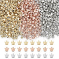 XIANNVXI 500Pcs Crown Spacer Beads for Jewelry Making - Smooth Loose Beads for DIY Bracelets & Necklaces (Gold, Silver, Rose Gold) - color: Crown 3 colors