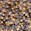 TUMBEELLUWA Stone Bead for Jewelry Making, Healing Crystal Large Hole Square Shape Loose Beads Pack of 15,Tiger's Eye - color: #2 brown