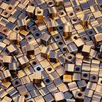 TUMBEELLUWA Stone Bead for Jewelry Making, Healing Crystal Large Hole Square Shape Loose Beads Pack of 15,Tiger's Eye - color: #2 brown