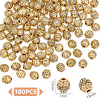 UNICRAFTALE About 100Pcs Tibetan Barrel Beads 7mm Antique Gold Beads Rondelle Spacer Beads with Large Hole Beading Bracelet Making Beads for Bracelet Jewelry Making Accessories Hole 1.8mm
