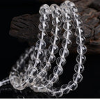 108 Clear Quartz Crystal Beads 8mm Mala Bracelet, Healing Stone Prayer Beads for Meditation Yoga Chakra Balancing - color: transparent