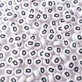 200+ Pieces 4x7mm Single Q Letter Beads for Jewelry Making, White Round Acrylic Bulk Alphabet (Black on White) - size: Single letter Q 200+ Pcs