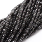 115pcs 4x2mm Rondelle Faceted Natural Jade Beads, Dyed Stone Beads Abacus Disk Stone Spacer Charm Bead for DIY Bracelet Necklace Jewelry Making Keychain Phone Chain Ornament, Gray - color: Gray