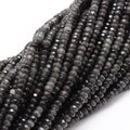 115pcs 4x2mm Rondelle Faceted Natural Jade Beads, Dyed Stone Beads Abacus Disk Stone Spacer Charm Bead for DIY Bracelet Necklace Jewelry Making Keychain Phone Chain Ornament, Gray - color: Gray
