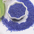 Transparent Dark Blue with Silver Lined Beads Size 12/0 Crafts Glass Seed Beads 2mm for Jewelry Making (Total About 100g About 11000pcs) - color: Transparent Dark Blue with Silver Lined, size: 2mm