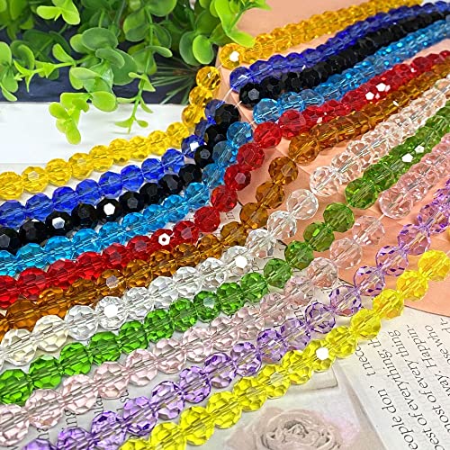 Jmassyang 50 Pieces 10mm Faceted Round Crystal Glass Beads Spacer Beads for Jewelry Making, Bracelets Necklaces Earrings Wind Chimes Suncatchers (LemonYellow) - color: LemonYellow, size: 10mm
