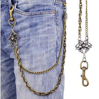 Layered Punk Pants Chain for Men Women, Gothic Hip Hop Jean Chain Wallet Chain Biker Trouser Chain, Goth Emo Fashion Keychain Accessories - color: 2L-Spider Chain