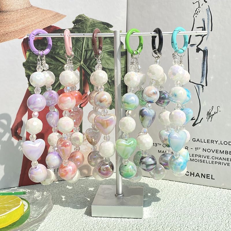 16mm Acrylic Beads Double Color Round Bead with Straight Hole, Large Beads for DIY Earrings Bracelet Necklace and Any Other Accessories (Mist) - color: mist