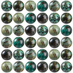100Pcs Natural Stone Beads 6mm African Turquoise Round Gemstone Loose Beads with Elastic Bracelet String for Bracelets Necklace Jewelry Making - color: African Turquoise, size: 6mm