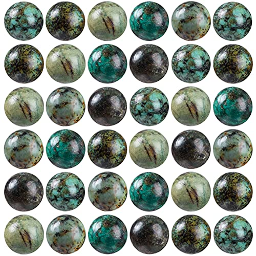 100Pcs Natural Stone Beads 6mm African Turquoise Round Gemstone Loose Beads with Elastic Bracelet String for Bracelets Necklace Jewelry Making - color: African Turquoise, size: 6mm