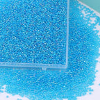 Size 2 mm 11/0 Glass Seed Beads, 10100 Pcs Small Mini Spacer Loose Pony Beads for Jewelry Making and DIY Crafts (Aqua Iris) - color: Aqua Iris, size: Small