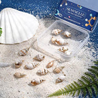 SUNNYCLUE 1 Box 16Pcs 4 Style Ocean Beach Spiral Seashells Craft Charms Connectors Pendant Conch Shells Charms with Plated Golden Loop Bail for Bracelet Necklace Making Craft Supplies - color: 1 Box 16pcs Conch Shell Charms