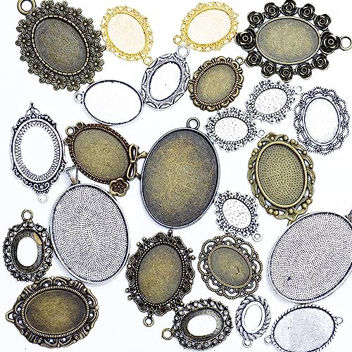 stino Metal Charms for Jewelry Making 100gram, Bulk Tibetan Silver & Gold Plated Trinkets for Earring Necklace Jewelry Making and Findings - color: Bazel 2 Silver & Gold