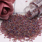 Size 4 mm 6/0 Glass Seed Beads, 2100 Pcs Small Mini Spacer Loose Pony Beads for Jewelry Making and DIY Crafts (Iris Amethyst Bronze) - color: Iris Amethyst Bronze, size: Large