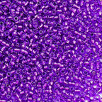 5000pcs Glass Seed Beads, 3mm 8/0 Small Individual Color Seed Beads Mini Pony Bulk for DIY Bracelet Necklaces Wrist Jewelry Making, Frosted Silver Purple - color: Frosted Silver Purple