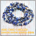 500 pcs Natural Chip Stone Beads, Lapis Lazuli 5-8 mm Irregular Gemstones Healing Crystal Loose Rocks Bead Hole Drilled for Jewelry Making Bracelet - color: Lapis Lazuli