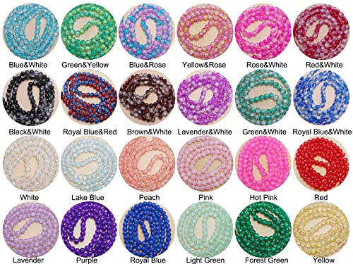 720PCS 8mm Crackle Glass Round Bulk, Bracelet Space Loose Smooth Beads for Jewelry Making Earring, Necklaces, and DIY Crafts,Keychains, Lanyards & Adult Crafting - size: 8mm Crackle Mixed