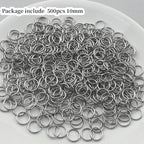 500pcs 10mm Stainless Steel Jump Rings Connector O Rings Accessories for Bracelet Necklace Earrings Lanyard Keychain DIY Craft Jewelry Making Supplies - size: 10mm