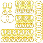 70PCS Swivel Snap Hooks with Key Rings, Metal Lobster Claw Clasp, Keychain Rings for Crafts (Gold, 1.2inch(32mm) - color: gold, size: 32mm