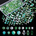 1000pcs Glass Beads for Jewelry Making Colorful Rainbow Craft Crystal Beads with Loose Beads Sparkly Beads for DIY Necklace Bracelet Earring(Green) - color: Green
