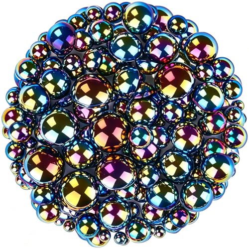 1500 Pcs AB Half Pearls for Crafting, Mixed Sizes 3/4/5/6/8/10mm Flatback Pearl Beads for Crafts, Gems for Nail Art Making, Shoes Clothes Embellishments (A18 Black AB) - color: A18 Black AB