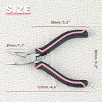 Mini Bent Nose Pliers with Smooth Jaws, 5 Inch Pink Tool for Women's Jewelry Making - style: Bent Nose Plier