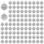 Framendino, Round Flat Seashell Charms Antique Metal Starfish Linking Charm Tibetan Sand Dollar Pendant for Jewelry Making - color: 100 Pack, size: Small