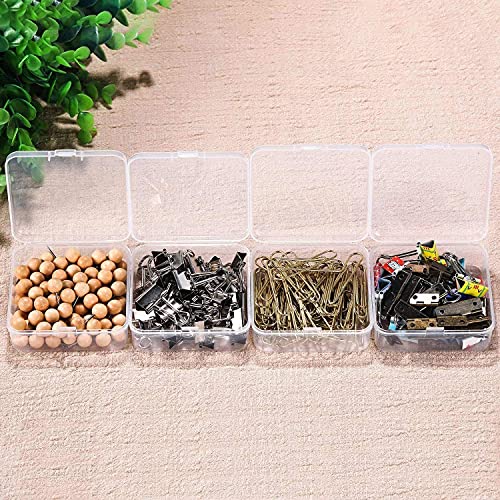 SATINIOR 12 Pack Beads Organizer Box Clear Plastic Beads Storage Containers Box with Hinged Lid for Bracelet Making DIY Jewelry Craft Nail (3.70 x 3.70 x 1.18 Inch) - size: 3.70 x 3.70 x 1.18 Inch
