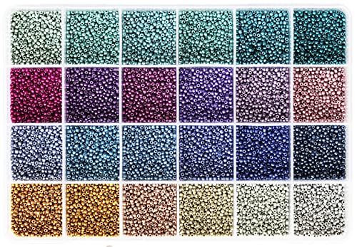 Size 2mm 11/0 Seed Beads About 15600pcs, Making Earring,Bracelet and Jewelry (650Pcs/Color, 24 Colors) - color: 24 Colors Lot B, size: 11/0-2mm