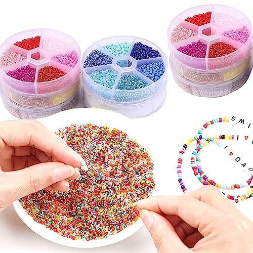 1 Box 3900pcs Mixed Color 2mm Glass Seed Beads-Small Round Spacer Loose Czech Beads for Jewelry Making Embroidery Accessories, (Metallic Gold) - color: Metallic Gold