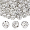 TOAOB 100pcs 12mm Silver Filigree Hollower Ball Beads Round Metal Loose Spacer Beads for DIY Crafts Bracelets Necklaces Earrings Jewelry Making - color: Silver, size: 12mm