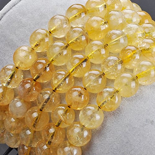 MASSIVE BEADS Natural Healing Power Gemstone Crystal Beads Unisex Adjustable Macrame Bracelets - color: Citrine, size: 8mm