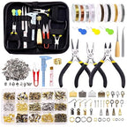 Glarks 1589Pcs Jewelry Making Kit, Jewelry Making Supplies Kit with Jewelry Making Tools, Jewelry Wires, Charms, Jewelry Findings for Jewelry Making, Repair and Beading - size: 1488pcs