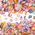 Airssory 3000 Pcs Handmade Polymer Clay Food No-Hole Slice Beads for Jewelry Making DIY Craftings - color: Food No-Hole Slice Beads_3000 Pcs