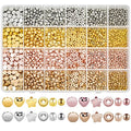selizo 2160 Pieces Gold Spacer Beads Set, Assorted Bracelet Beads for DIY Jewelry Making(Gold, Sliver, Rose Gold, KC Gold)