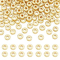PH PandaHall 200pcs 18K Gold Plated Beads 5mm Flat Disc Spacer Beads Metal Heishi Bead Loose Bead for Summer Stackable Necklace Bracelet Jewelry Making DIY Craft - size: 5mm