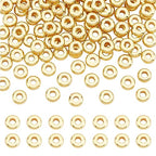 PH PandaHall 200pcs 18K Gold Plated Beads 5mm Flat Disc Spacer Beads Metal Heishi Bead Loose Bead for Summer Stackable Necklace Bracelet Jewelry Making DIY Craft - size: 5mm