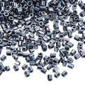 uxcell 1400Pcs Glass Bugle Beads, 1.5x1.5mm Tube Mini Loose Glass Seed Spacer Bead for DIY Earrings Necklaces Bracelets Jewelry Making (Electroplating Gun Gray) - color: Electroplating Gun Gray, size: 1.5x1.5mm