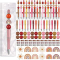 Colarr 24 Sets Plastic Beadable Pens DIY Pens Making Kit Assorted Wood Beads Crystal Spacer Black Ink Ballpoint for Women Crafts Office Family Gifts(Rainbow) - style: Rainbow