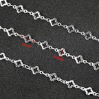 YOUBEIYEE 4 Yard Silver Plated Brass Chain for Jewelry Making Hollow Four Leaf Clover Necklace Bracelet for Women Jewelry Making Chains Bulk - color: Four Leaves Clover