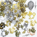 stino 100g Metal Pendant Charms for Jewelry Making, Bulk Silver & Gold Plated Charms for Braclet Necklace Crafts, Animal Plant Flower Pet and so on - color: Mouse Silver & Gold