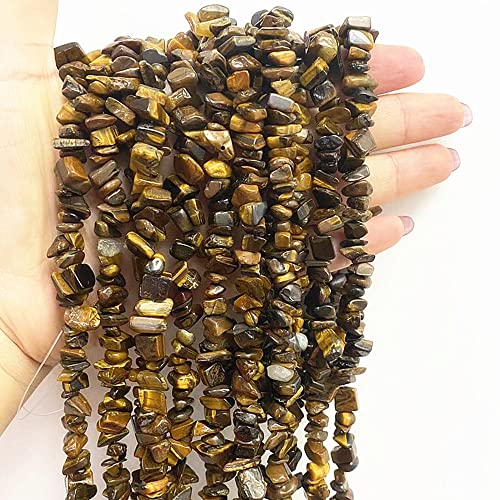 7-8mm Natural Yellow Tiger Eye Gemstone Chips Loose Beads Semi Precious for Jewelry Making DIY Handmade Craft Supplies 1 Strand per Bag Approxi 34" - color: Yellow Tiger Eye Chips
