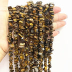 7-8mm Natural Yellow Tiger Eye Gemstone Chips Loose Beads Semi Precious for Jewelry Making DIY Handmade Craft Supplies 1 Strand per Bag Approxi 34" - color: Yellow Tiger Eye Chips