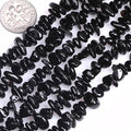 GEM-Inside 7-8MM Labradorite Chips Beads Gemstone Gem Loose Beads Findings Accessories Strand 34 Inches - color: Black Tourmalin