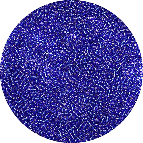 10000pcs Royal Blue Glass Seed Beads Bulk,2mm 12/0 Seed Pony Beads for Bracelets,Necklace,Jewelry Making -Waist Spacer Bead for DIY Craft Projects - color: Royal Blue, size: 2mm