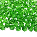 Jmassyang 50 Pieces 10mm Faceted Round Crystal Glass Beads Spacer Beads for Jewelry Making, Bracelets Necklaces Earrings Wind Chimes Suncatchers (Green) - color: Green, size: 10mm