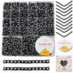 Acrylic Letter Beads 4mm Flat Round, 6mm Square - Beads for Making Friendship Bracelet or Necklace (26 Pieces of Square Black with White) - color: 26 pieces of square black with white